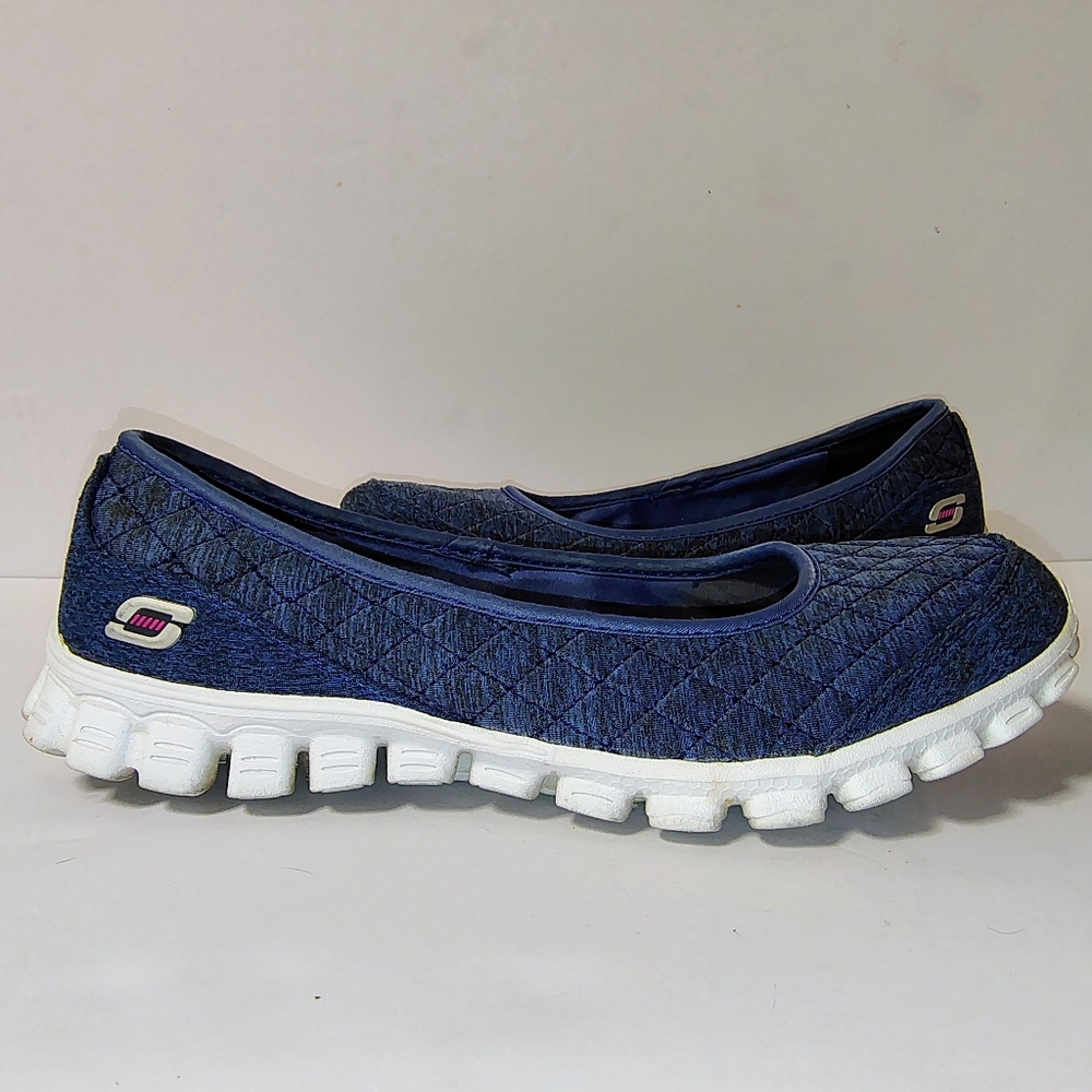 Skechers Women's EZ Flex 2 Spruced Up Slip-On Sneakers Ballet Flats Navy 8.5 - Picture 5 of 8